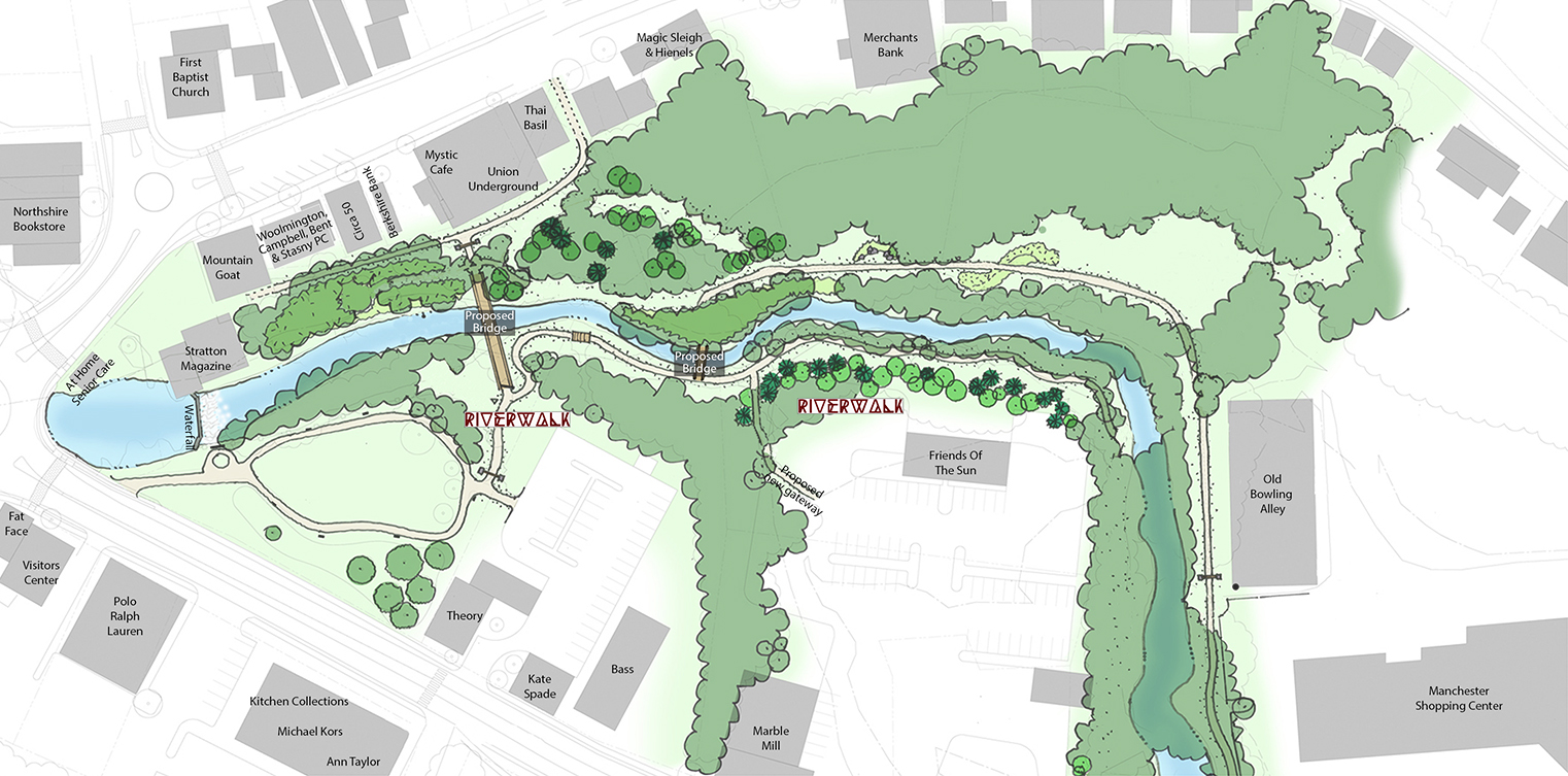 Manchester Two Rivers Map LandWorks Map Illustration - Manchester Riverwalk