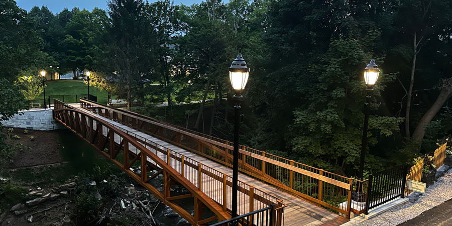 The Riverwalk Bridge in Manchester, VT